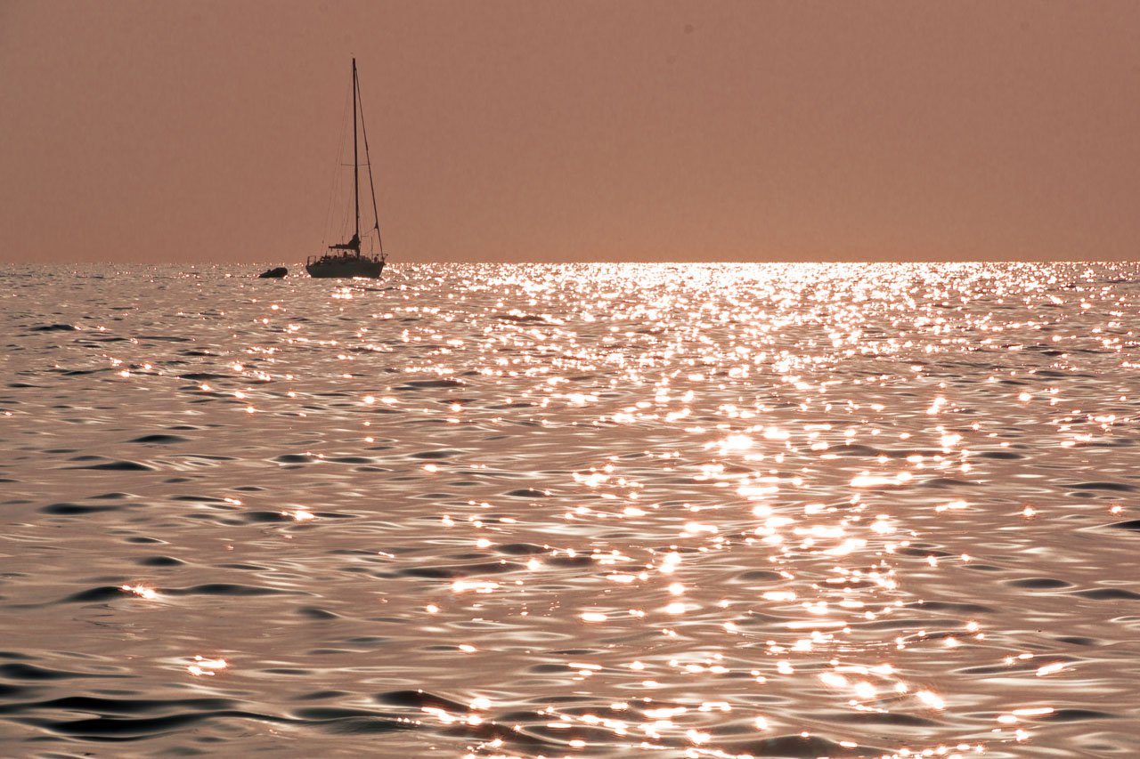 sunset e barca